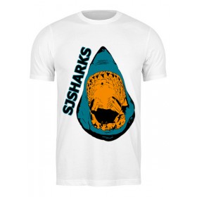 Мужская футболка с принтом San Jose Sharks Сан-Хосе Шаркс в Санкт-Петербурге,  |  | Тематика изображения на принте: 