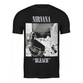 Мужская футболка с принтом Nirvana Bleach album t-shirt в Санкт-Петербурге,  |  | Тематика изображения на принте: 