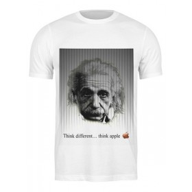 Мужская футболка с принтом Эйнштейн в Санкт-Петербурге,  |  | 