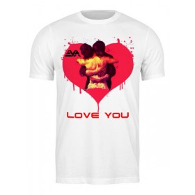 Мужская футболка с принтом LOVE YOU в Санкт-Петербурге,  |  | Тематика изображения на принте: 