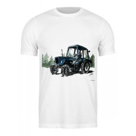 Мужская футболка с принтом трактор от михаила доманова в Санкт-Петербурге,  |  | 