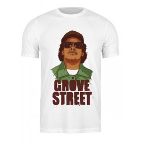 Мужская футболка с принтом GROVE STREET 4 LIFE в Санкт-Петербурге,  |  | Тематика изображения на принте: 