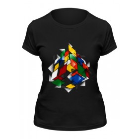Женская футболка с принтом Кубик Рубика в Санкт-Петербурге,  |  | 
