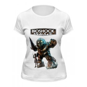 Женская футболка с принтом Bioshock (logo) в Санкт-Петербурге,  |  | Тематика изображения на принте: 