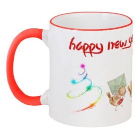 colored_handle_mug с принтом Счастливого Нового Года в Санкт-Петербурге,  |  | Тематика изображения на принте: 