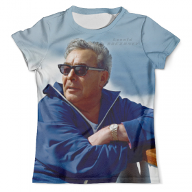 full_print_tee с принтом Leonid Brezhnev Design в Санкт-Петербурге, Футболка с нанесением полноцветного изображения по всей поверхности может быть выполнена в двух вариантах - ХЛОПОК и СИНТЕТИКА. | Хлопок - ткань из 100% хлопка высшего качества пенье.  <br>Синтетика - ткань с высоким содержанием синтетического волокна (до 80%).  Материал хорошо тянется, имеет приятную на ощупь фактуру | 