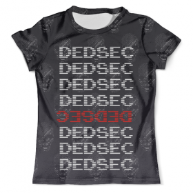 full_print_tee с принтом DEDSEC (Watch Dogs 2) в Санкт-Петербурге, Футболка с нанесением полноцветного изображения по всей поверхности может быть выполнена в двух вариантах - ХЛОПОК и СИНТЕТИКА. | Хлопок - ткань из 100% хлопка высшего качества пенье.  <br>Синтетика - ткань с высоким содержанием синтетического волокна (до 80%).  Материал хорошо тянется, имеет приятную на ощупь фактуру | Тематика изображения на принте: 