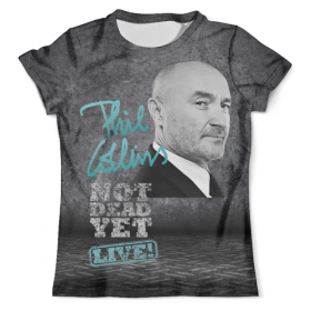 full_print_tee с принтом Phil Collins в Санкт-Петербурге, Футболка с нанесением полноцветного изображения по всей поверхности может быть выполнена в двух вариантах - ХЛОПОК и СИНТЕТИКА. | Хлопок - ткань из 100% хлопка высшего качества пенье.  <br>Синтетика - ткань с высоким содержанием синтетического волокна (до 80%).  Материал хорошо тянется, имеет приятную на ощупь фактуру | 