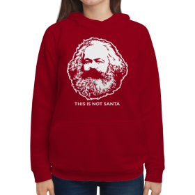 full_print_woman_hoodie с принтом Карл Маркс Не Санта в Санкт-Петербурге,  |  | Тематика изображения на принте: 