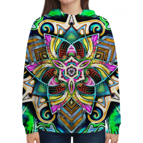 full_print_woman_hoodie с принтом Mandala HD 4 в Санкт-Петербурге,  |  | 