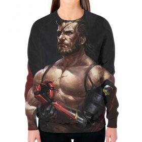 full_print_woman_sweatshirt с принтом Big Boss (Metal Gear Solid) в Санкт-Петербурге,  |  | Тематика изображения на принте: 