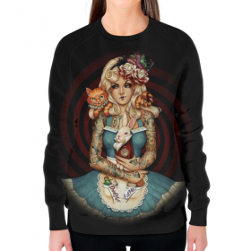 full_print_woman_sweatshirt с принтом Алиса в стране чудес в Санкт-Петербурге,  |  | 