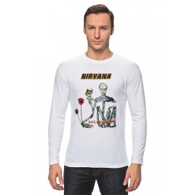 Мужской лонгслив с принтом Nirvana Incesticide album t-shirt в Санкт-Петербурге, Хлопок |  | Тематика изображения на принте: 