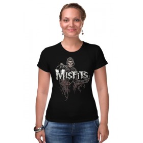 Женская футболка стрэйч с принтом Misfits band в Санкт-Петербурге,  |  | 