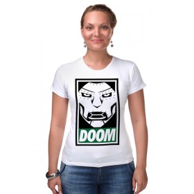 Женская футболка стрэйч с принтом Доктор Дум (Doctor Doom) в Санкт-Петербурге,  |  | 