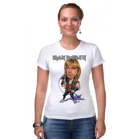 Женская футболка стрэйч с принтом Iron Maiden Band в Санкт-Петербурге,  |  | 