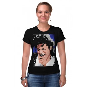 Женская футболка стрэйч с принтом Michael Jackson в Санкт-Петербурге,  |  | 