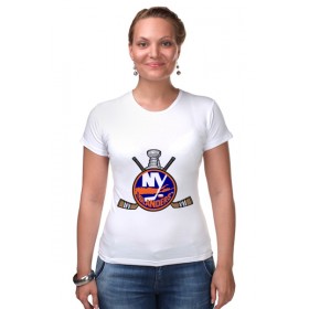 Женская футболка стрэйч с принтом Нью-Йорк Айлендерс в Санкт-Петербурге,  |  | 