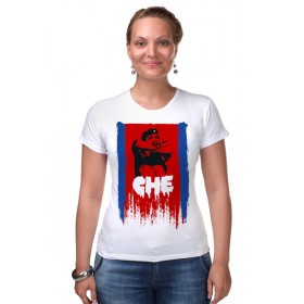 Женская футболка стрэйч с принтом СHE Guevara в Санкт-Петербурге,  |  | 