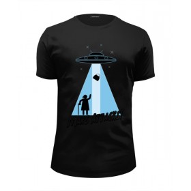 Мужская футболка Premium с принтом Mars Attacks в Санкт-Петербурге, Белый, черный, серый меланж, голубой: 100% хлопок, плотность 160 гр. Остальные цвета: 92% хлопок, 8% лайкра, плотность 170-180гр. |  | 