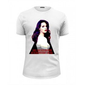 Мужская футболка Premium с принтом Lana Del Rey - Ultraviolence Era (Front Back) в Санкт-Петербурге, Белый, черный, серый меланж, голубой: 100% хлопок, плотность 160 гр. Остальные цвета: 92% хлопок, 8% лайкра, плотность 170-180гр. |  | 