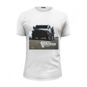 Мужская футболка Premium с принтом Fast Furious / Форсаж в Санкт-Петербурге, Белый, черный, серый меланж, голубой: 100% хлопок, плотность 160 гр. Остальные цвета: 92% хлопок, 8% лайкра, плотность 170-180гр. |  | 