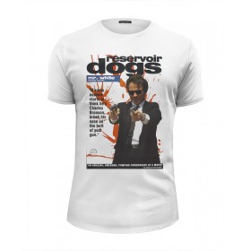 Мужская футболка Premium с принтом Reservoir Dogs в Санкт-Петербурге, Белый, черный, серый меланж, голубой: 100% хлопок, плотность 160 гр. Остальные цвета: 92% хлопок, 8% лайкра, плотность 170-180гр. |  | 