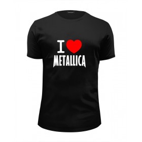 Мужская футболка Premium с принтом I love Metallica в Санкт-Петербурге, Белый, черный, серый меланж, голубой: 100% хлопок, плотность 160 гр. Остальные цвета: 92% хлопок, 8% лайкра, плотность 170-180гр. |  | 