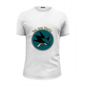 Мужская футболка Premium с принтом San Jose Sharks в Санкт-Петербурге, Белый, черный, серый меланж, голубой: 100% хлопок, плотность 160 гр. Остальные цвета: 92% хлопок, 8% лайкра, плотность 170-180гр. |  | Тематика изображения на принте: 