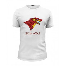 Мужская футболка Premium с принтом Iron Wolf (Stark x Iron Man) в Санкт-Петербурге, Белый, черный, серый меланж, голубой: 100% хлопок, плотность 160 гр. Остальные цвета: 92% хлопок, 8% лайкра, плотность 170-180гр. |  | 