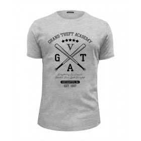 Мужская футболка Premium с принтом GTA в Санкт-Петербурге, Белый, черный, серый меланж, голубой: 100% хлопок, плотность 160 гр. Остальные цвета: 92% хлопок, 8% лайкра, плотность 170-180гр. |  | 