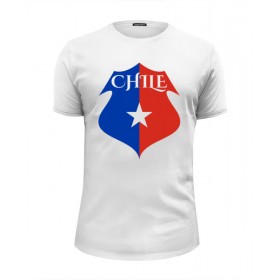 Мужская футболка Premium с принтом Сборная Чили по футболу в Санкт-Петербурге, Белый, черный, серый меланж, голубой: 100% хлопок, плотность 160 гр. Остальные цвета: 92% хлопок, 8% лайкра, плотность 170-180гр. |  | 