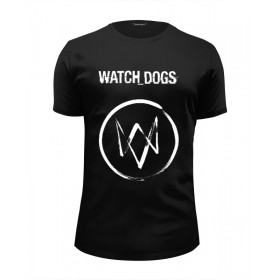 Мужская футболка Premium с принтом Watch_Dogs в Санкт-Петербурге, Белый, черный, серый меланж, голубой: 100% хлопок, плотность 160 гр. Остальные цвета: 92% хлопок, 8% лайкра, плотность 170-180гр. |  | 