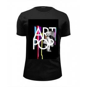 Мужская футболка Premium с принтом ARTPOP Lady Gaga в Санкт-Петербурге, Белый, черный, серый меланж, голубой: 100% хлопок, плотность 160 гр. Остальные цвета: 92% хлопок, 8% лайкра, плотность 170-180гр. |  | 