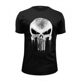 Мужская футболка Premium с принтом The Punisher 4 в Санкт-Петербурге, Белый, черный, серый меланж, голубой: 100% хлопок, плотность 160 гр. Остальные цвета: 92% хлопок, 8% лайкра, плотность 170-180гр. |  | 