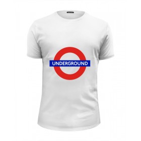 Мужская футболка Premium с принтом Underground в Санкт-Петербурге, Белый, черный, серый меланж, голубой: 100% хлопок, плотность 160 гр. Остальные цвета: 92% хлопок, 8% лайкра, плотность 170-180гр. |  | 