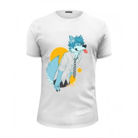 Мужская футболка Premium с принтом Wolf teen в Санкт-Петербурге, Белый, черный, серый меланж, голубой: 100% хлопок, плотность 160 гр. Остальные цвета: 92% хлопок, 8% лайкра, плотность 170-180гр. |  | 