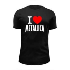 Мужская футболка Premium с принтом I love Metallica в Санкт-Петербурге, Белый, черный, серый меланж, голубой: 100% хлопок, плотность 160 гр. Остальные цвета: 92% хлопок, 8% лайкра, плотность 170-180гр. |  | 