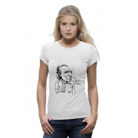 Женская футболка Premium с принтом Чарльз Буковски(Charles Bukowski) в Санкт-Петербурге,  |  | 