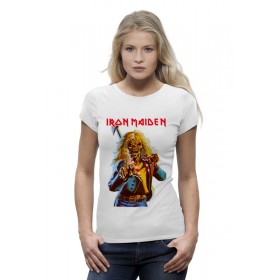 Женская футболка Premium с принтом Iron Maiden Band в Санкт-Петербурге,  |  | 
