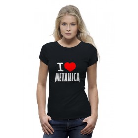 Женская футболка Premium с принтом I love Metallica в Санкт-Петербурге,  |  | Тематика изображения на принте: 