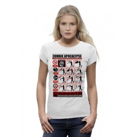 Женская футболка Premium с принтом Зомби апокалипсис. Инструкция по выживанию в Санкт-Петербурге,  |  | 