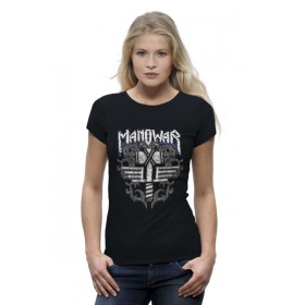 Женская футболка Premium с принтом Manowar Band в Санкт-Петербурге,  |  | 