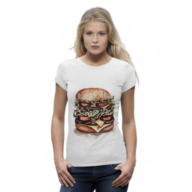 Женская футболка Premium с принтом Бургер в Санкт-Петербурге,  |  | 