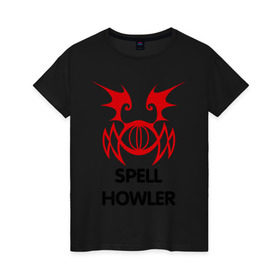 Женская футболка хлопок с принтом Dark Elf Mage - Spell Howler в Санкт-Петербурге, 100% хлопок | прямой крой, круглый вырез горловины, длина до линии бедер, слегка спущенное плечо | elf | human fighter | lineage | spell howler | игры | хьюмен | хьюмэн
