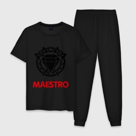 Мужская пижама хлопок с принтом Dwarf Fighter - Maestro в Санкт-Петербурге, 100% хлопок | брюки и футболка прямого кроя, без карманов, на брюках мягкая резинка на поясе и по низу штанин
 | line age | lineage | линейка | маэстро