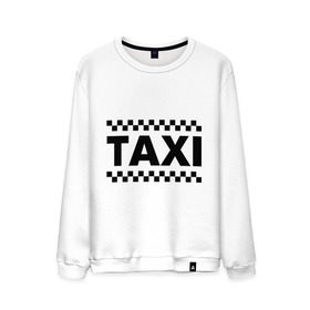 Мужской свитшот хлопок с принтом Taxi в Санкт-Петербурге, 100% хлопок |  | taxi | для таксиста | такси | таксист | шашечки