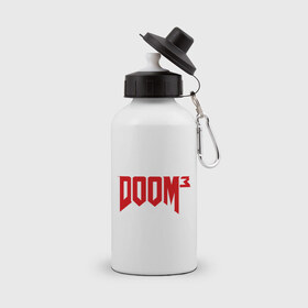 Бутылка спортивная с принтом Doom 3 в Санкт-Петербурге, металл | емкость — 500 мл, в комплекте две пластиковые крышки и карабин для крепления | doom3 | дум | компьютерная