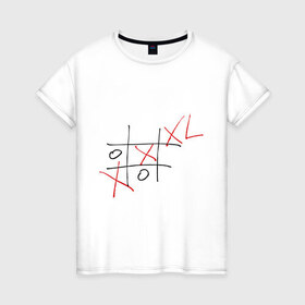 Женская футболка хлопок с принтом XXXL в Санкт-Петербурге, 100% хлопок | прямой крой, круглый вырез горловины, длина до линии бедер, слегка спущенное плечо | xxxl | крестики | крестики нолики | нолики