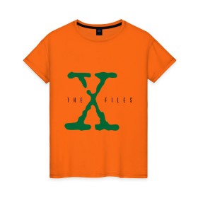 Женская футболка хлопок с принтом X files в Санкт-Петербурге, 100% хлопок | прямой крой, круглый вырез горловины, длина до линии бедер, слегка спущенное плечо | x files | секретные материалы